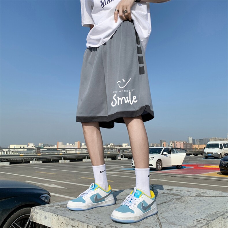 ！2023夏季男士笑脸短裤宽松冰丝运动五分裤DK609P30,男装休闲裤,电商B220