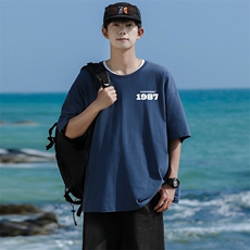 T1987夏季休闲圆领大码多色印花T恤衫男女班服团队服纯棉TEE，男装T恤，星座115A-3
