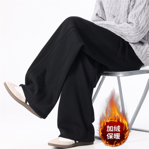 秋冬加绒休闲裤男宽松直筒裤弯刀裤K277-P45加绒P55 控78加绒控88图片
