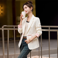 新中式西装外套女2025春秋新款修身显瘦气质高档提花盘扣西服上衣，女装短外套，涵亦佰惠