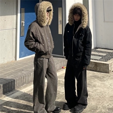 203-6MY916P93特大毛领连帽棉服外套潮牌派克服座山雕，男装棉衣，星座203-6(原电商259)