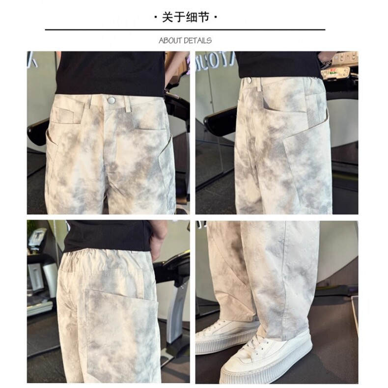 1506/GT11880/P51美式复古水洗做旧弯刀裤男士宽松痞帅阔腿裤,男装休闲裤,星座1506A