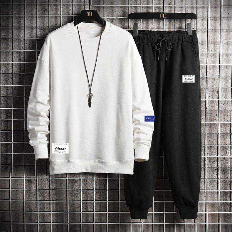 TY7062-P75圆领卫衣套装男运动套装两件套网格挂拍，男装卫衣，电商A040A