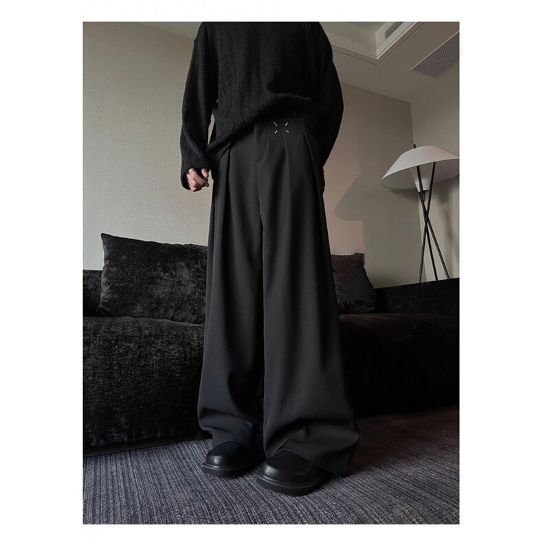 春季立体解构小众设计垂坠感西裤男女直筒休闲裤宽松LX0222-P38图片