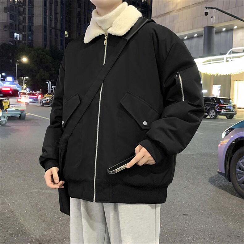 羊羔绒翻领内加厚夹棉夹克支持二开得物工装大口袋高品现货JK333,男装夹克,星座301B-2（原A443-1）