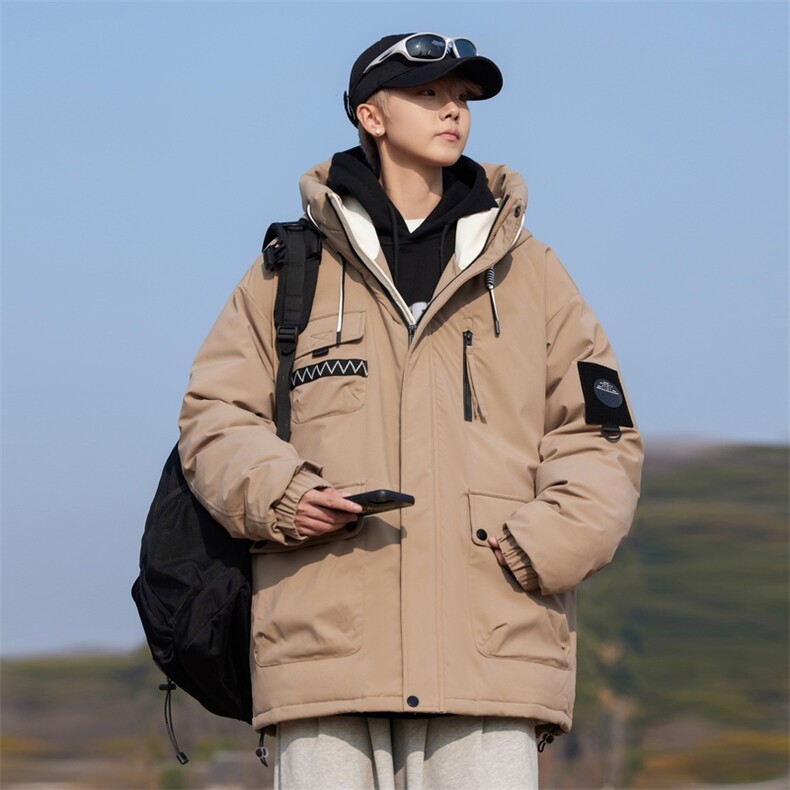 冬季防寒白鸭绒工装户外连帽男士羽绒服外套大衣A406Y90307P245,男装羽绒服,星座309（原A406）
