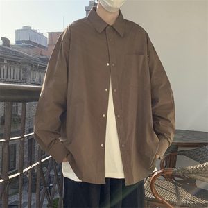 工装衬衫男港风潮流口袋2023春夏新款ins宽松百搭外套W4491-P36图片
