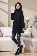 秋冬舒适中长款休闲贴身女款气质纯色个性，女装棉衣/棉服，曼沙奕珂