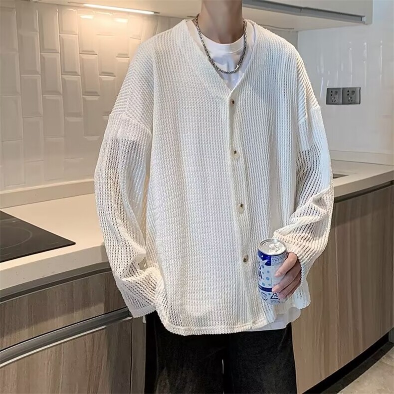 秋季新款复古小众慵懒风宽松镂空针织衫春秋长袖毛衣外套上衣男,男装针织衫/毛衣,星座1013
