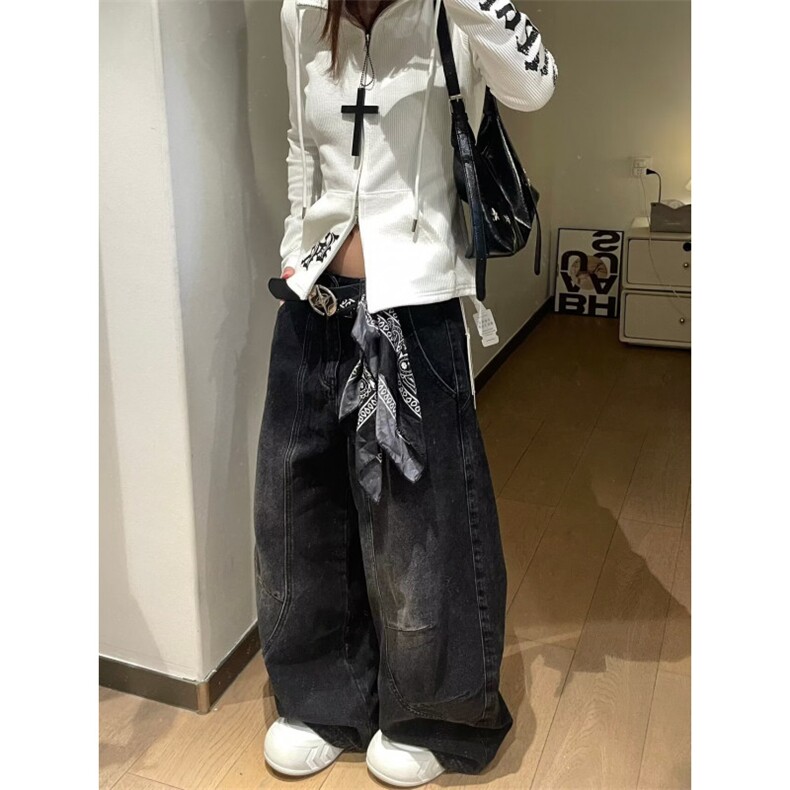 慵懒百搭潮流简约原宿ins气质牛仔长裤日系新款时尚流行文艺,男装休闲裤,星座506A