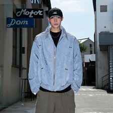 2026港风流光纹褶皱撞色面料大码M-5XL夹克男外套JK77866P75控118，男装夹克，星座227-7