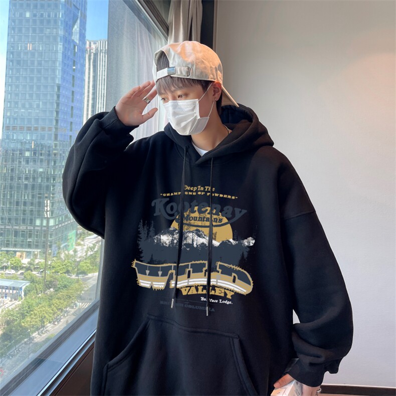 秋款美式重磅华棉男士宽松连帽卫衣XZ310B-W113-P50加绒P60,男装卫衣,星座310B
