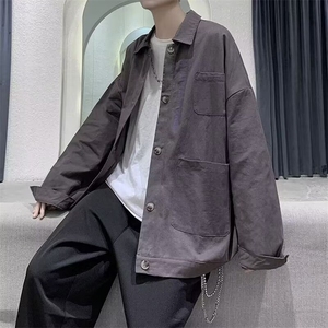 休闲衬衫男高级感痞帅华夫格衫衣长袖405/P42图片