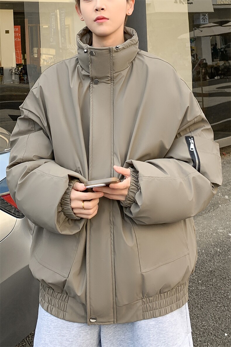 pu皮棉衣男冬季新款加厚棉服宽松面包服棉袄M7166P125控168,男装棉衣,电商A157