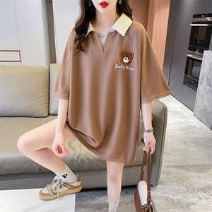 印花上衣女休闲宽松贴布绣花t恤上衣短袖T恤 XZ911-2-T936-P30图片