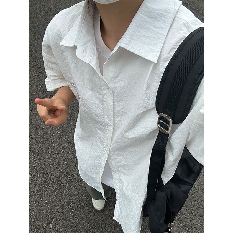 夏季新款速干短袖刺绣衬衫潮流港风宽松百搭男半袖 CS285-P35图片