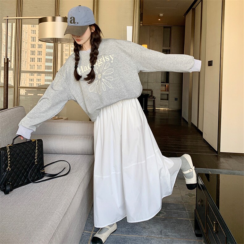 时尚休闲卫衣套装女2025春秋新款韩版小个子宽松显瘦半身裙两件套,女装套装/套裙,2C037