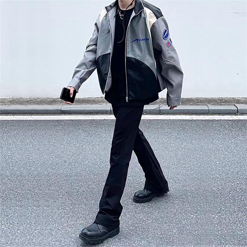 纯黑色高弹修身直筒大码微喇毛边牛仔裤男K860-K866-P50,男装牛仔裤,星座205