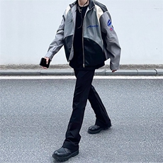 纯黑色高弹修身直筒大码微喇毛边牛仔裤男K860-K866-P50，男装牛仔裤，星座205