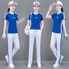 燕颉运动服套装夏装女2023年冰丝夏季薄款短袖休闲时尚两件套洋气，女装套装/套裙，燕颉服饰