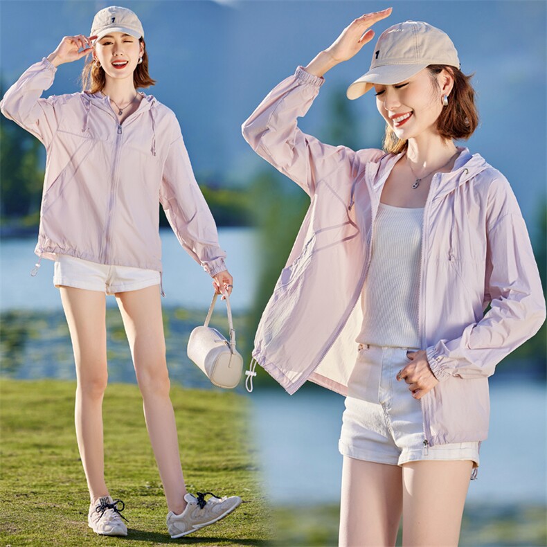 现货！！防晒衣女2024夏季新款时尚透气防晒衫薄外套，女装防晒衣，以桐