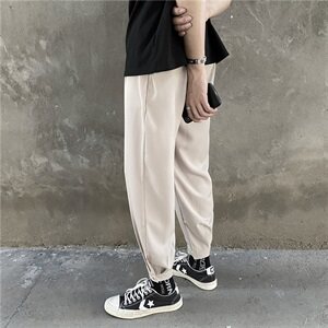 休闲裤男夏季韩版潮流宽松束脚九分裤港风工装运动裤图片
