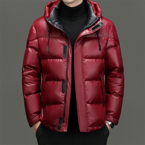 羽绒服男士中年2024冬季新款加厚保暖连帽上衣休闲面包服外套男装图片