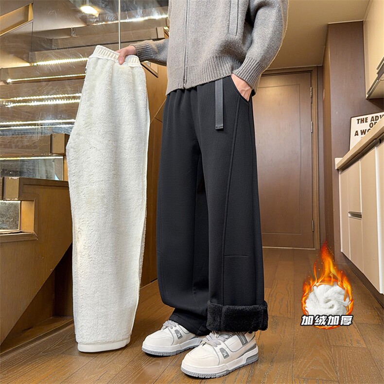 2025冬季新款内景超厚北极绒加绒弯刀裤M-5XLHK251017-特P40，男装卫衣，电商A022