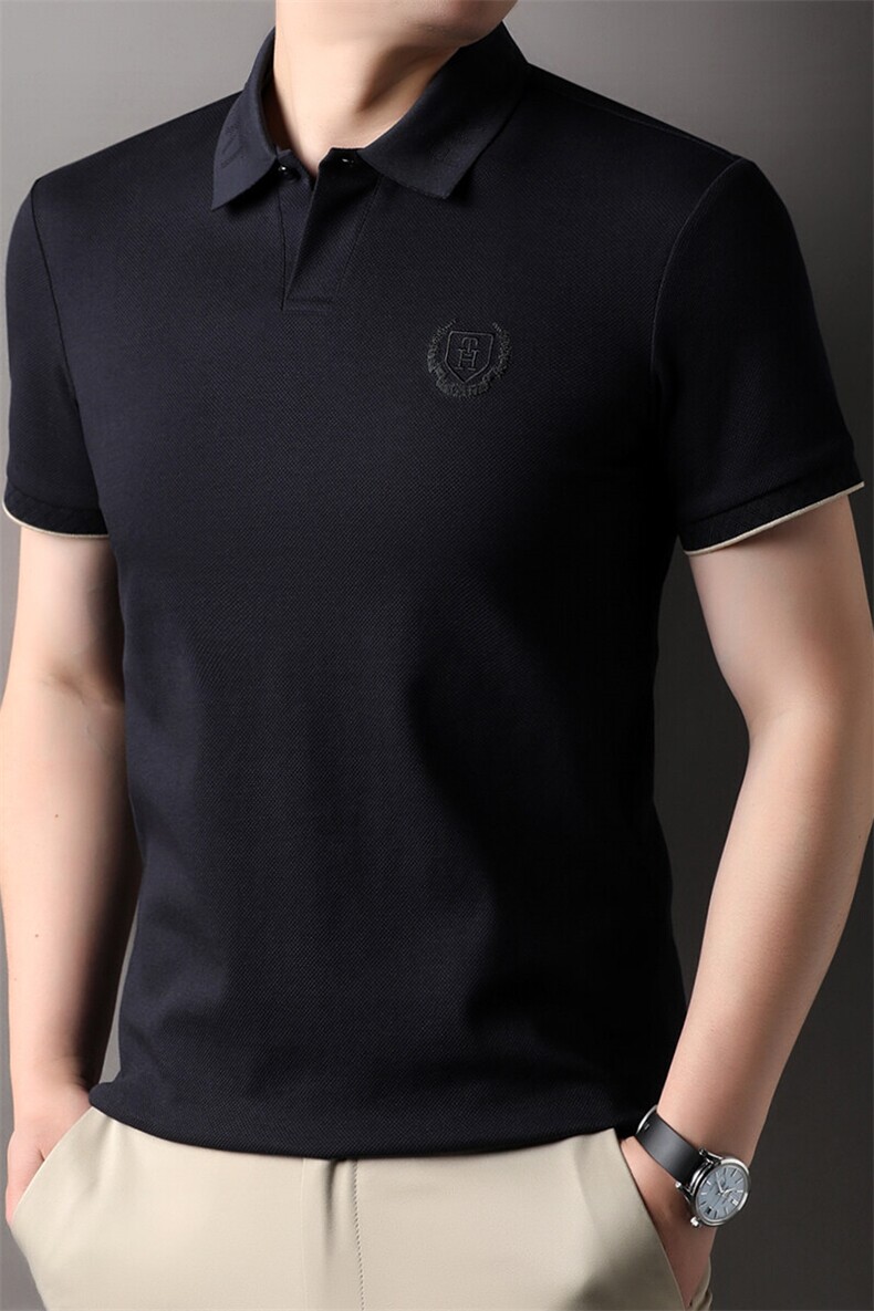 QLM15184春夏男士新款短袖T恤青年修身翻领体恤休闲打底衫,男装T恤,电商B360