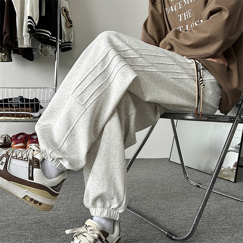 A018-K1808P50/秋新款华棉纯色休闲运动裤大码长裤男，女装休闲裤，电商A018