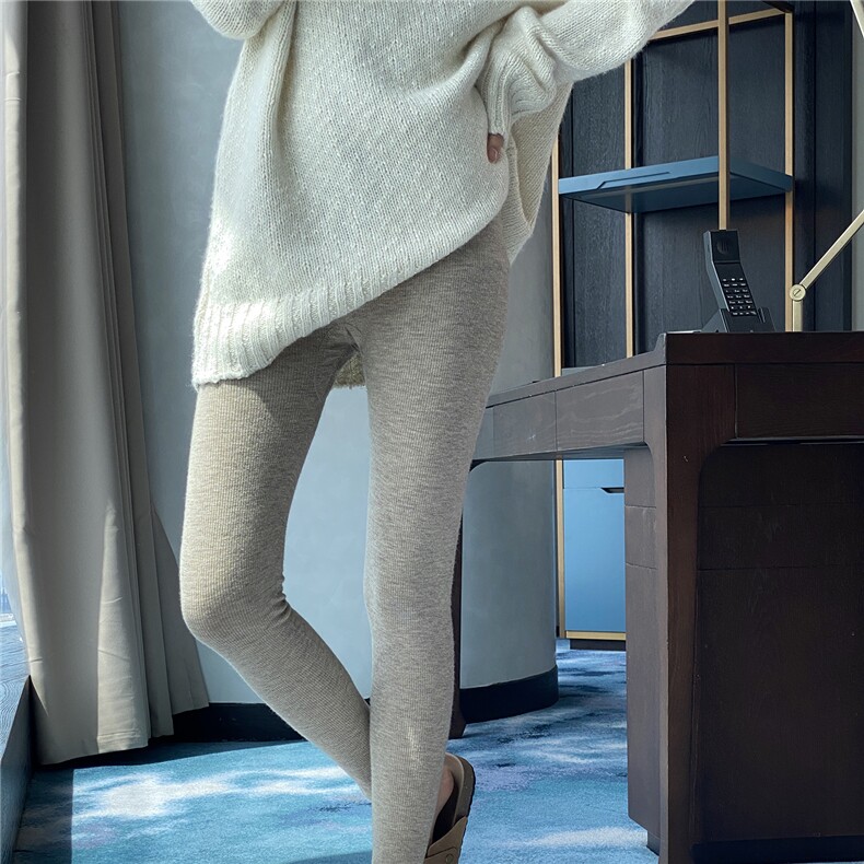 2025年秋季秋季新款纯色针织羊毛打底裤时尚百搭，女装休闲裤，庆大羊绒