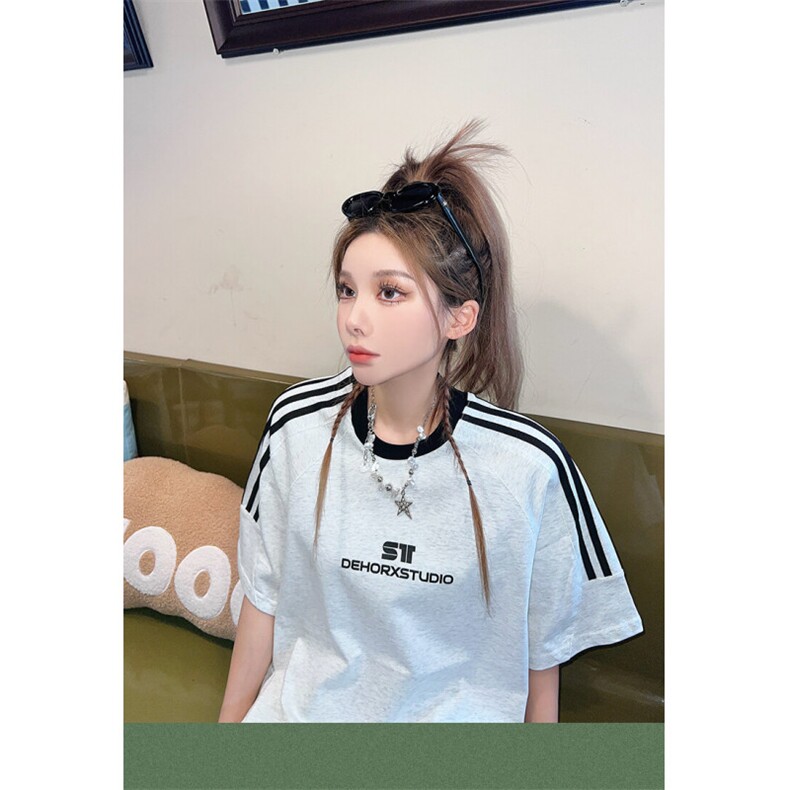 H0587-P35索罗娜罗口领潮夏季新款衣服潮牌休闲T恤,女装T恤,星座617A-2