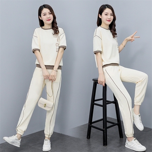 休闲运动女2025夏装纯棉韩版显瘦时尚印花跑步卫衣气质图片