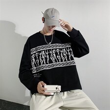 ！秋季上衣男圆领卫衣男装港风长袖t恤男外套男W101-P33，男装卫衣，星座815-2