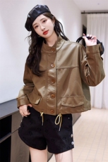 【春装现货】美拉德风格皮衣2024年春季时尚潮流小个子皮衣外套，女装皮衣，韩蜜菓