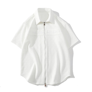7XL-M 平铺短袖衬衫男2023夏季新款oversize胖子开衫加肥加大衬衣图片