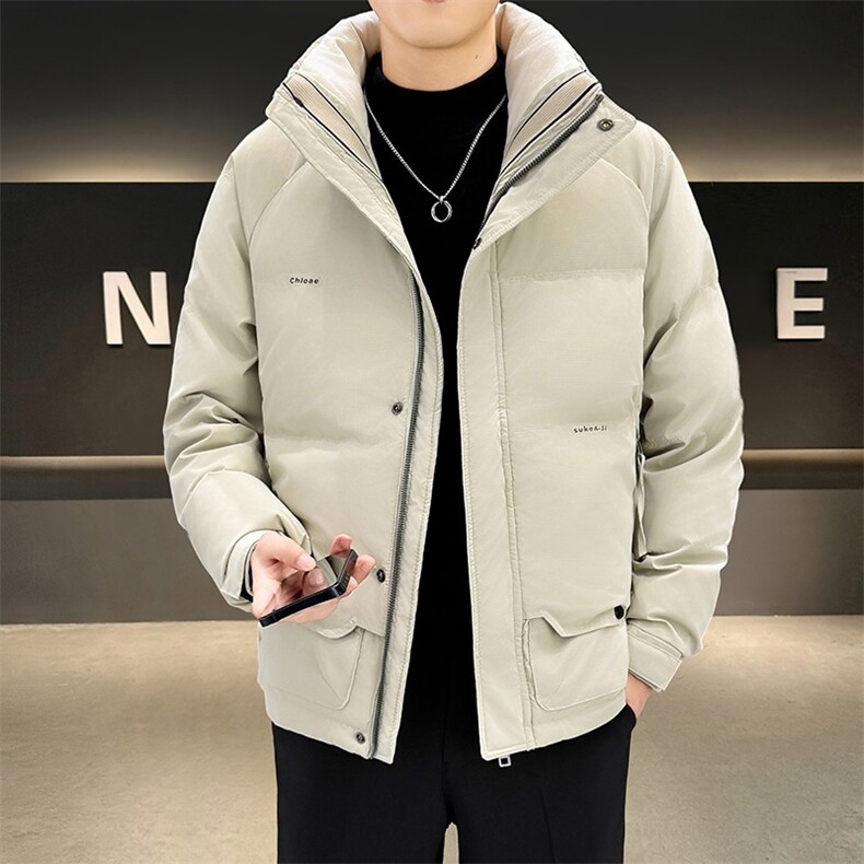 立领拼接羽绒服男士2026冬季新款潮流帅气轻薄外套高品质男装,男装羽绒服,星座218-1（原230）