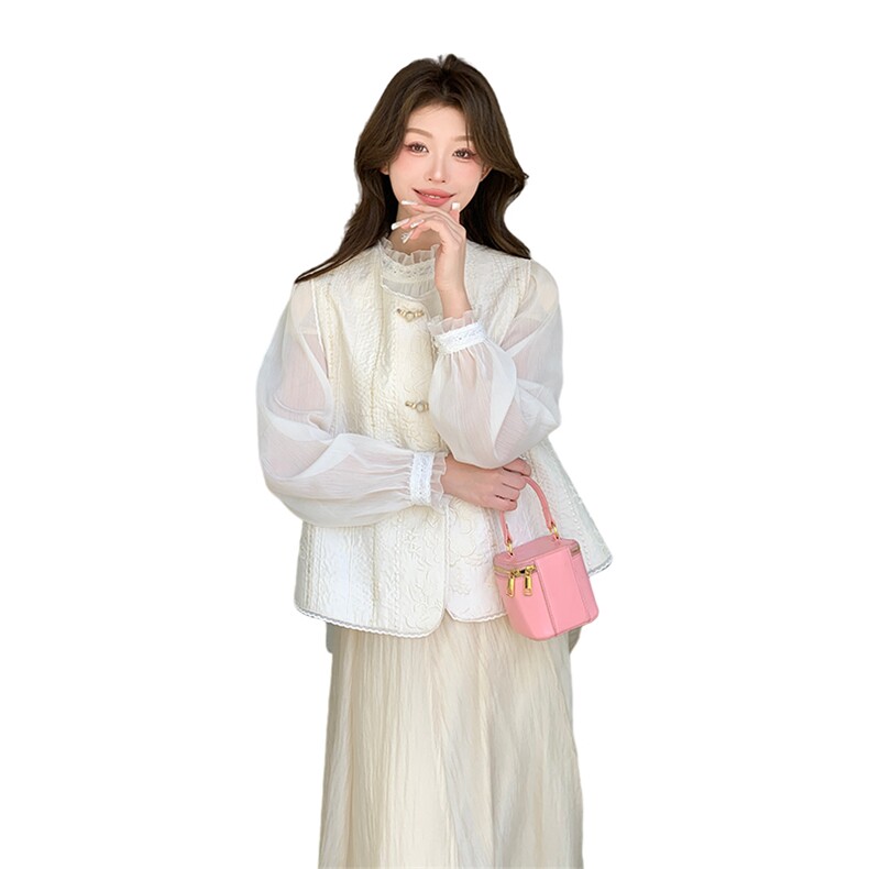 新款现货上新2025重工刺绣甜美百搭马甲女85021-208A-P120-K225,女装马甲,浙宝208A