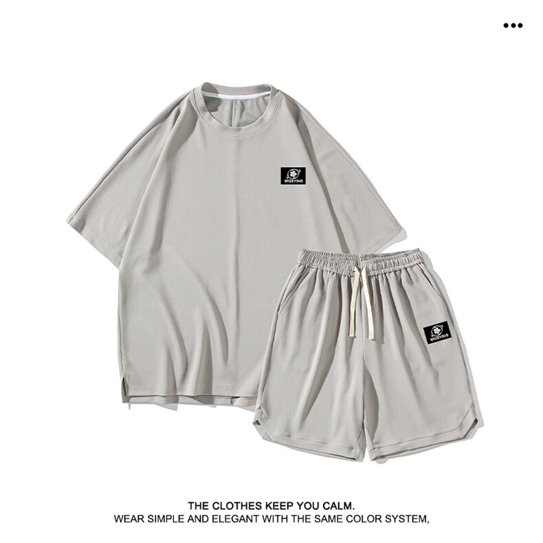 夏季薄款透气亲肤百搭休闲冰丝套装TZ16-特批70，男装休闲套装，星座718