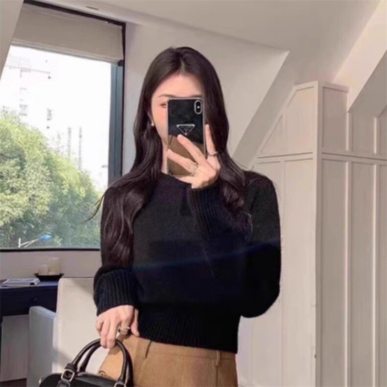 秋冬显瘦毛衣女宽松休闲打底针织圆领羊绒衫上衣，女装羊绒衫，琳华羊绒