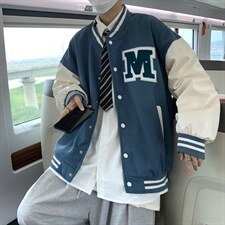 现货春款2022棒球服刺绣新款毛呢男港风潮上衣ins夹克W2357-P58,男装夹克,星座512-2