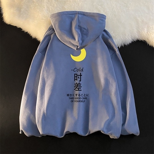 WY2047-P35 加绒款-P40 纯棉连帽卫衣男大码运动帽衫宽松薄外套男图片