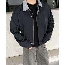 外套男2025年新款翻领行政夹克男士春装格子拼接褂子J540，男装夹克，星座1116A（原606A-3）