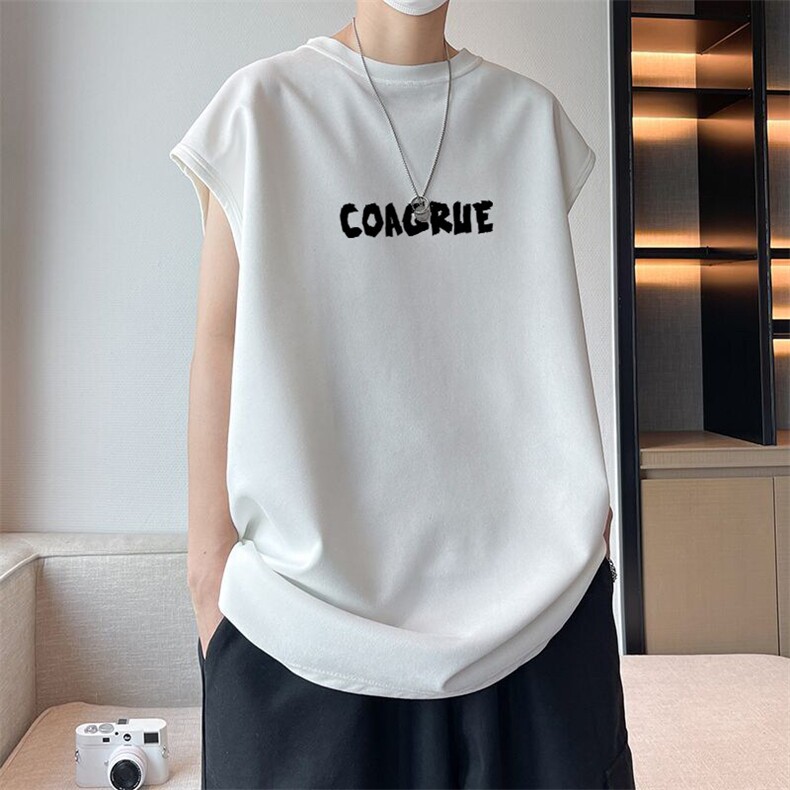 可设48小时发货支持抖音得物来样二开240克重磅美式麂皮绒背心t恤，男装背心/马甲，电商A486