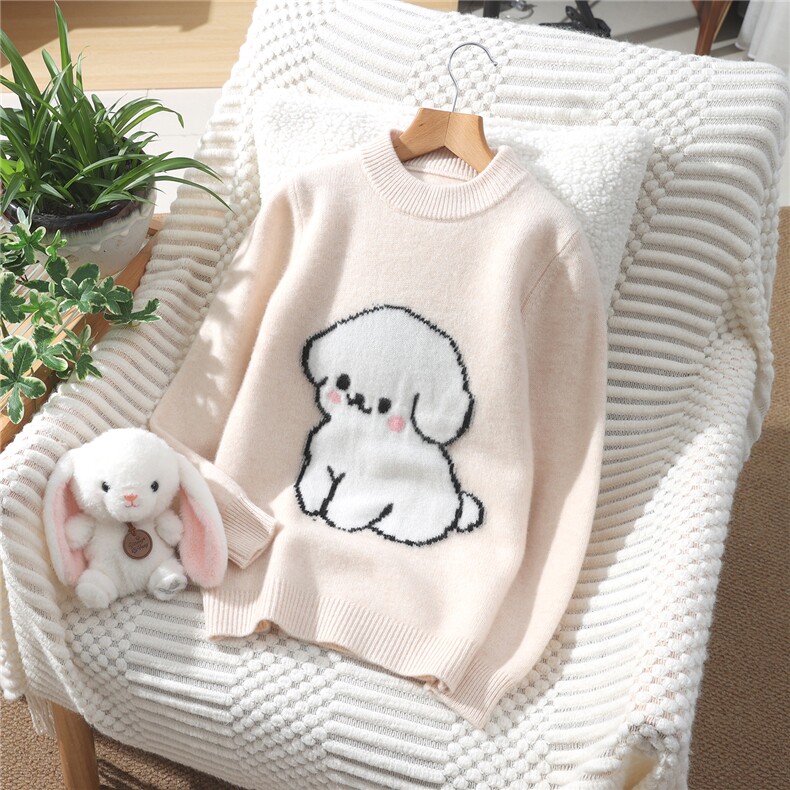 新款百搭双股半高可爱狗，童装儿童羊毛衫，蒙王妃