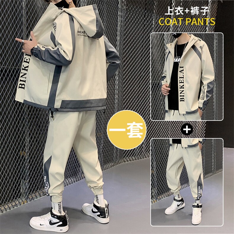 工装外套男装休闲运动套装男士夹克韩版潮流衣服D03/90图片
