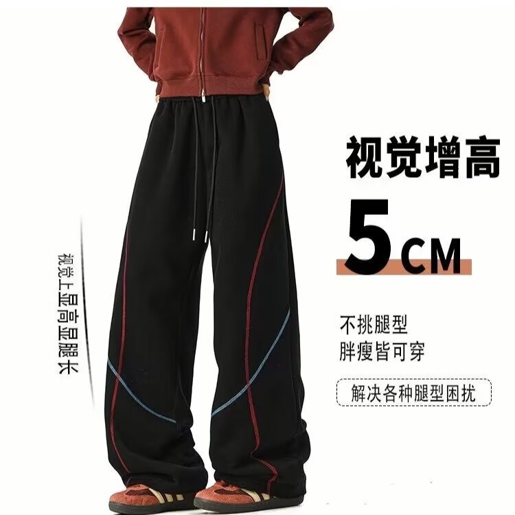 M36-P35运动裤男士2025春季新款休闲宽松直筒长裤男生美式潮,女装休闲裤,电商B323A