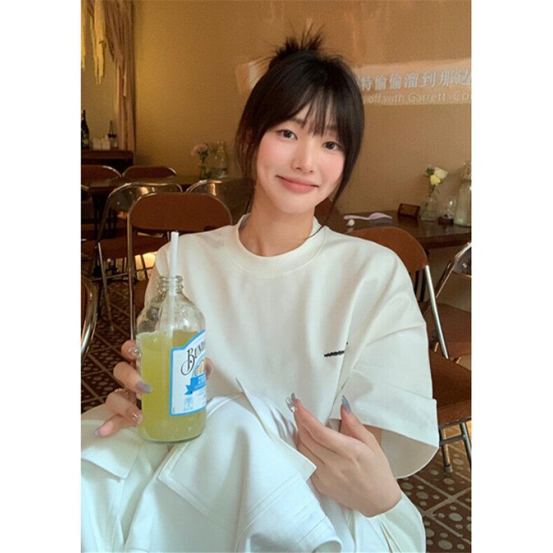 字母印花重磅短袖t恤男女春夏宽松百搭休闲圆领半袖体恤TD93,男装T恤,星座1116A（原606A-3）