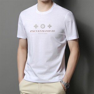 FL-SM3120男式2023年夏季新款丝光棉T恤衫男短袖圆领休闲体恤P53图片