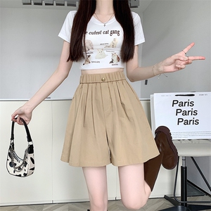 冰丝棉短裤女夏季薄款松紧腰宽松a字显瘦休闲阔腿裤子ins潮图片